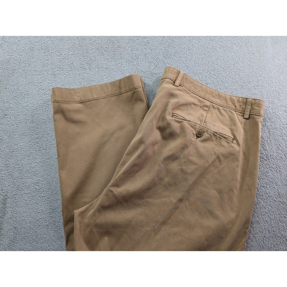 Cremieux Mens 38x30 Chino Pants Tan Khaki Stretch Cotton Flat Front Straight Leg